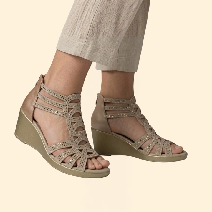 Women's Orthopedic Sandals with Rhinestone Straps