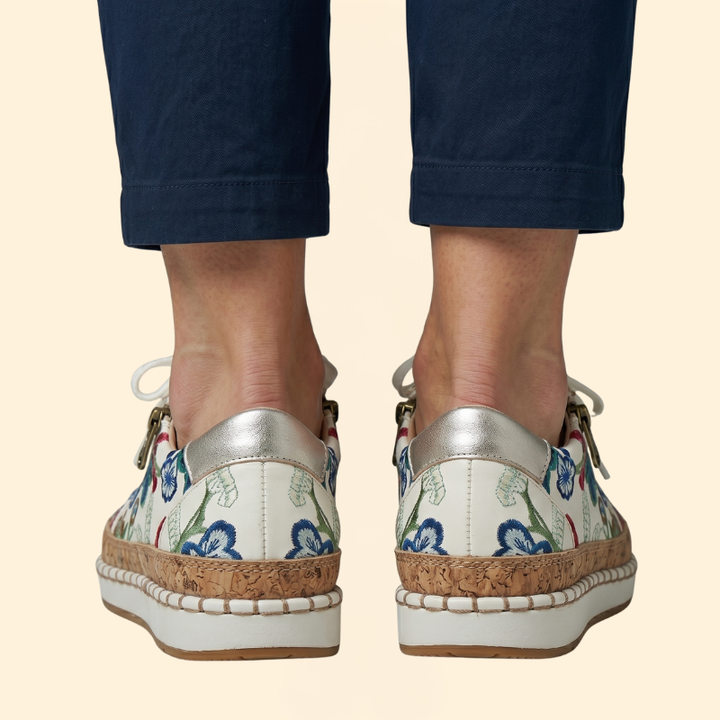 Women's Orthopedic Shoes with Floral Embroidery