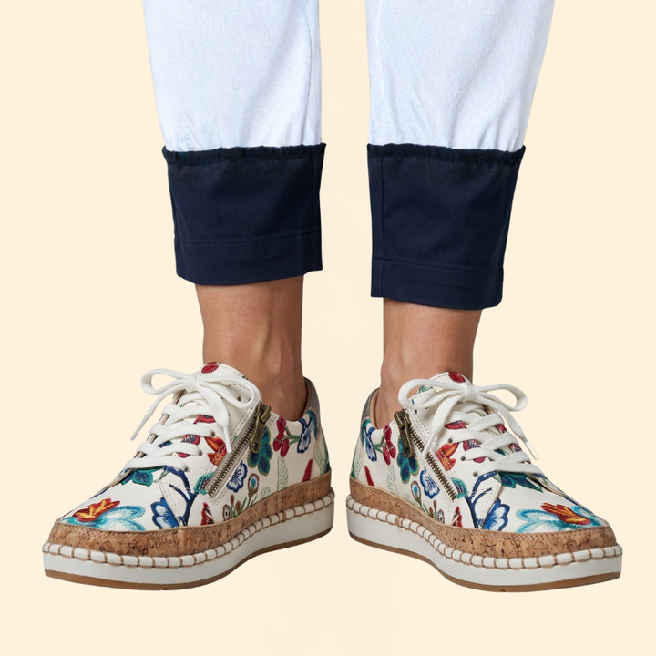Women's Orthopedic Shoes with Floral Embroidery