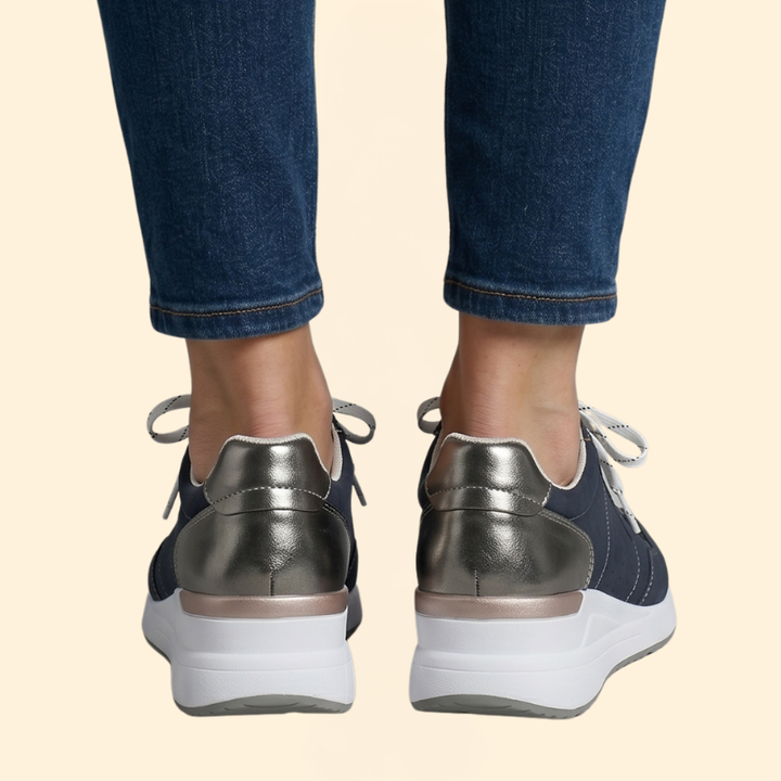Women's Orthopedic Shoes with Metallic Heel Tab