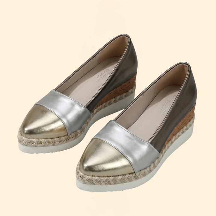 Women's Orthopedic Shoes with Metallic Pointed Toe