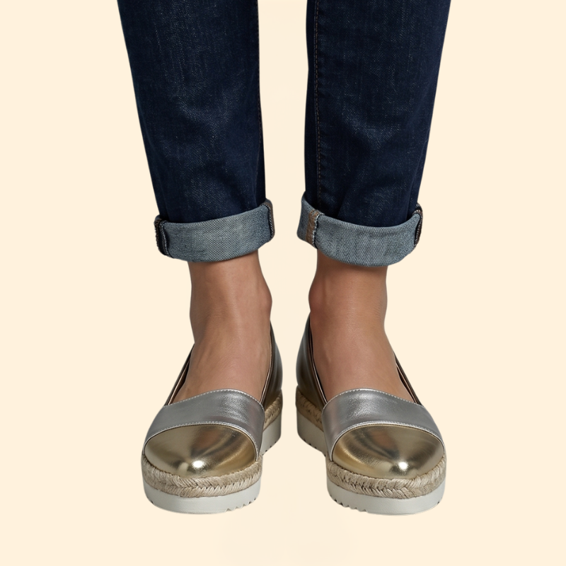 Women's Orthopedic Shoes with Metallic Pointed Toe