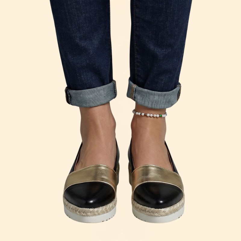 Women's Orthopedic Shoes with Metallic Pointed Toe