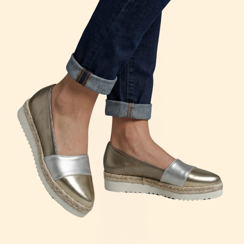 Women's Orthopedic Shoes with Metallic Pointed Toe