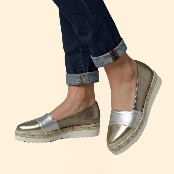 Women's Orthopedic Shoes with Metallic Pointed Toe