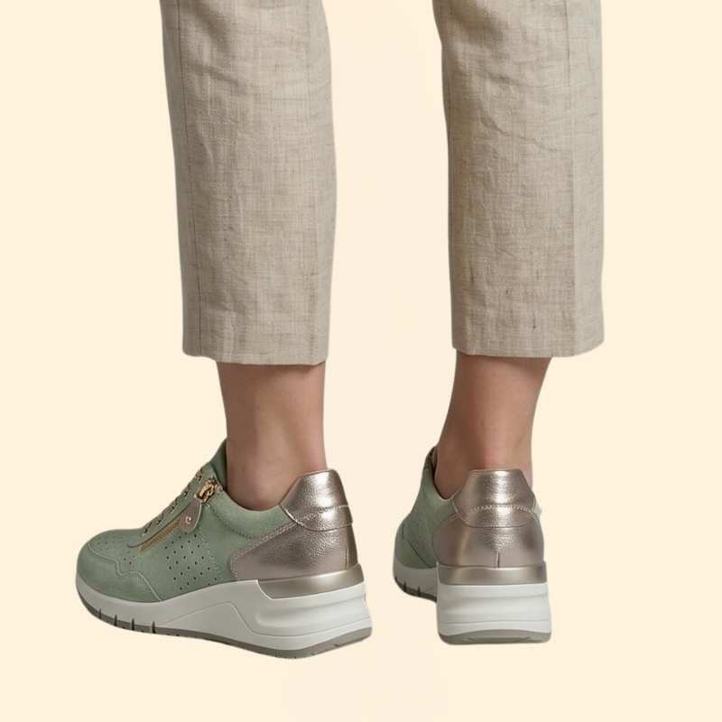 Women's Orthopedic Sneakers with Perforated Suede
