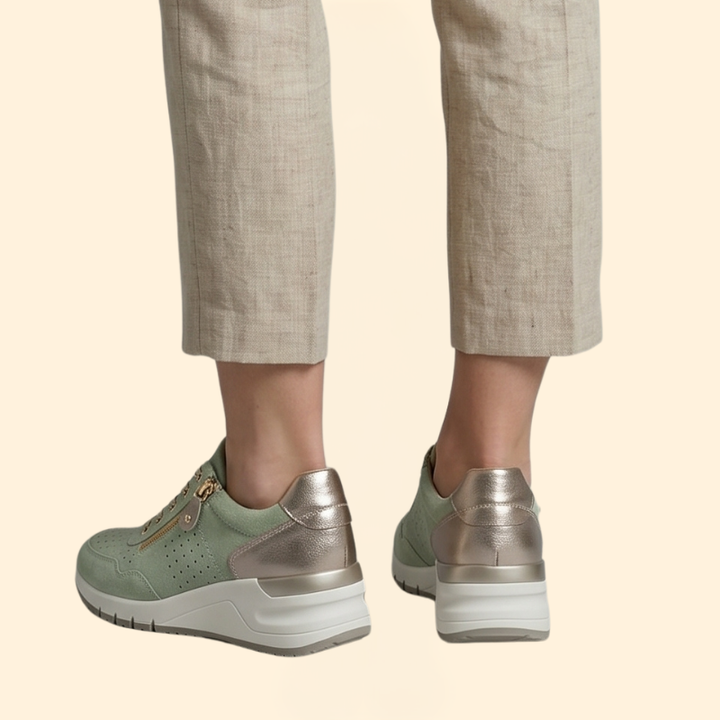 Women's Orthopedic Sneakers with Perforated Suede