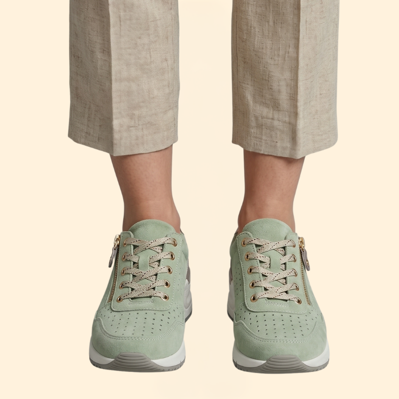 Women's Orthopedic Sneakers with Perforated Suede