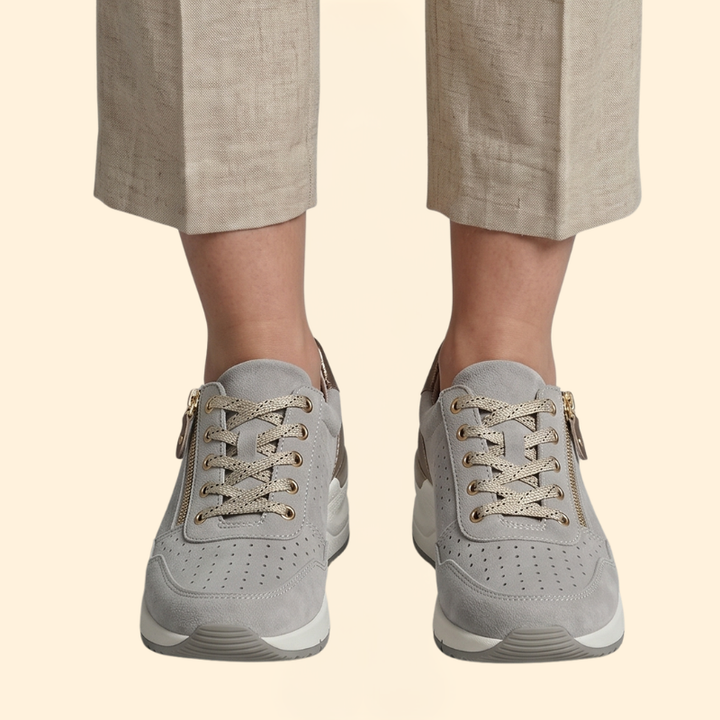 Women's Orthopedic Sneakers with Perforated Suede