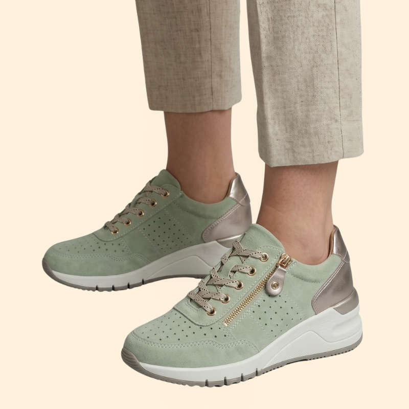 Women's Orthopedic Sneakers with Perforated Suede