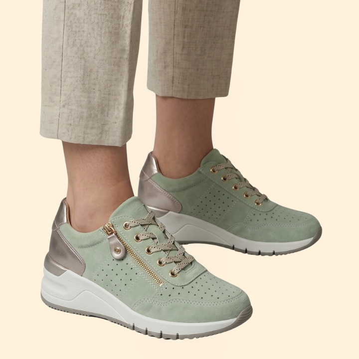 Women's Orthopedic Sneakers with Perforated Suede