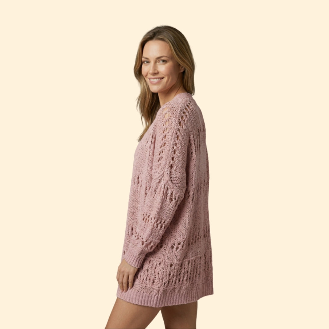Women’s Oversized Sweater with Batwing Sleeve Detail