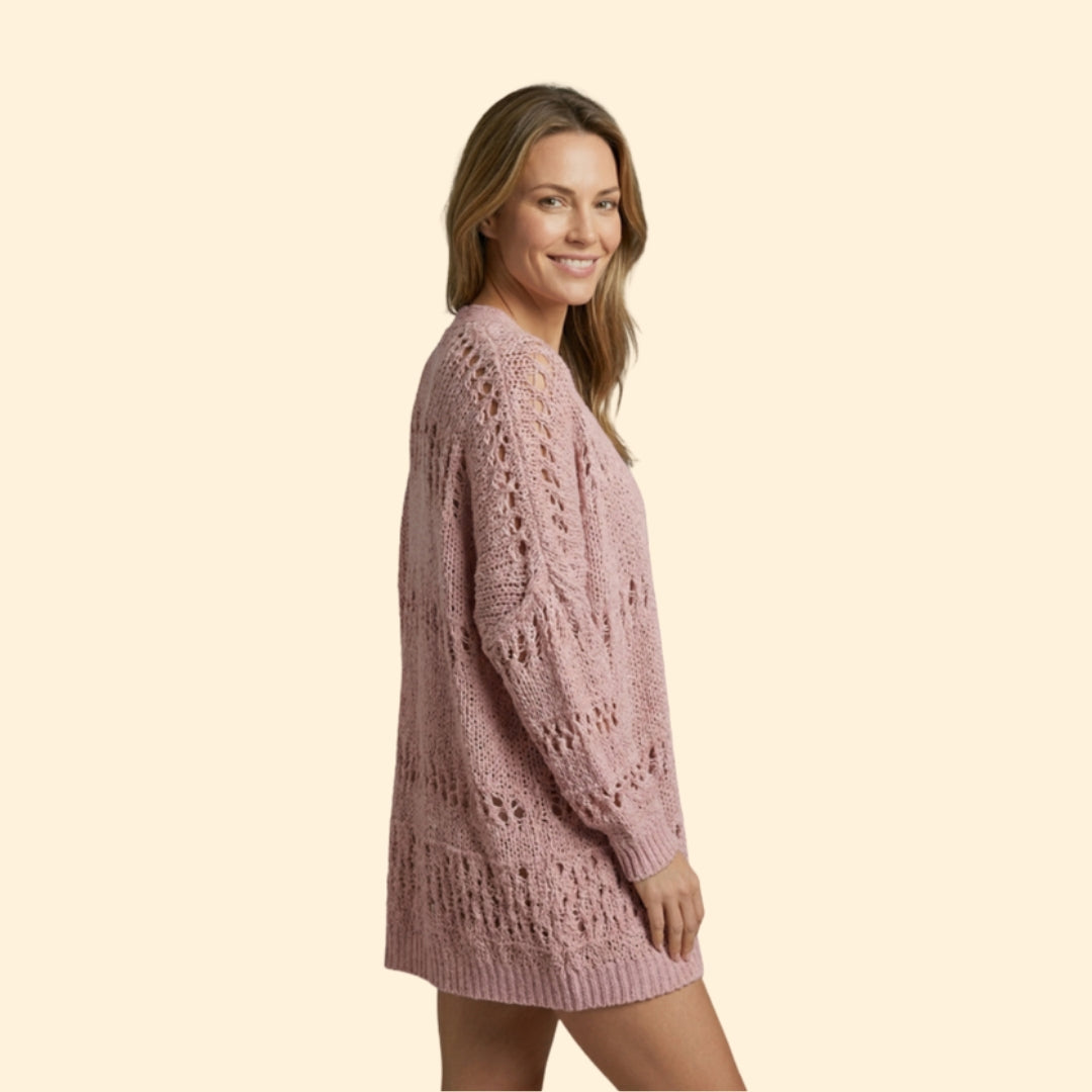 Women’s Oversized Sweater with Batwing Sleeve Detail