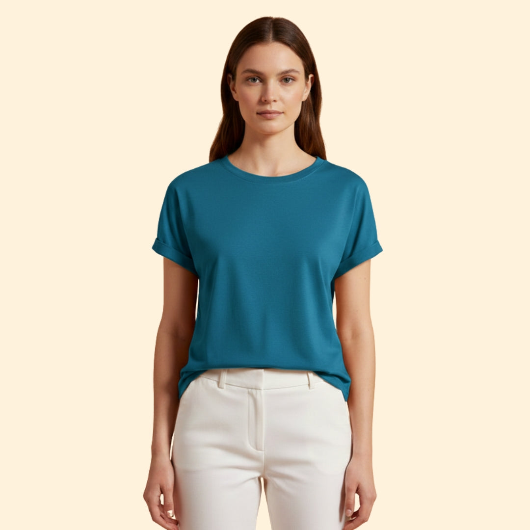 Women’s Oversized T-shirt with Rolled Sleeves