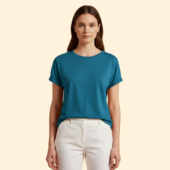 Women’s Oversized T-shirt with Rolled Sleeves