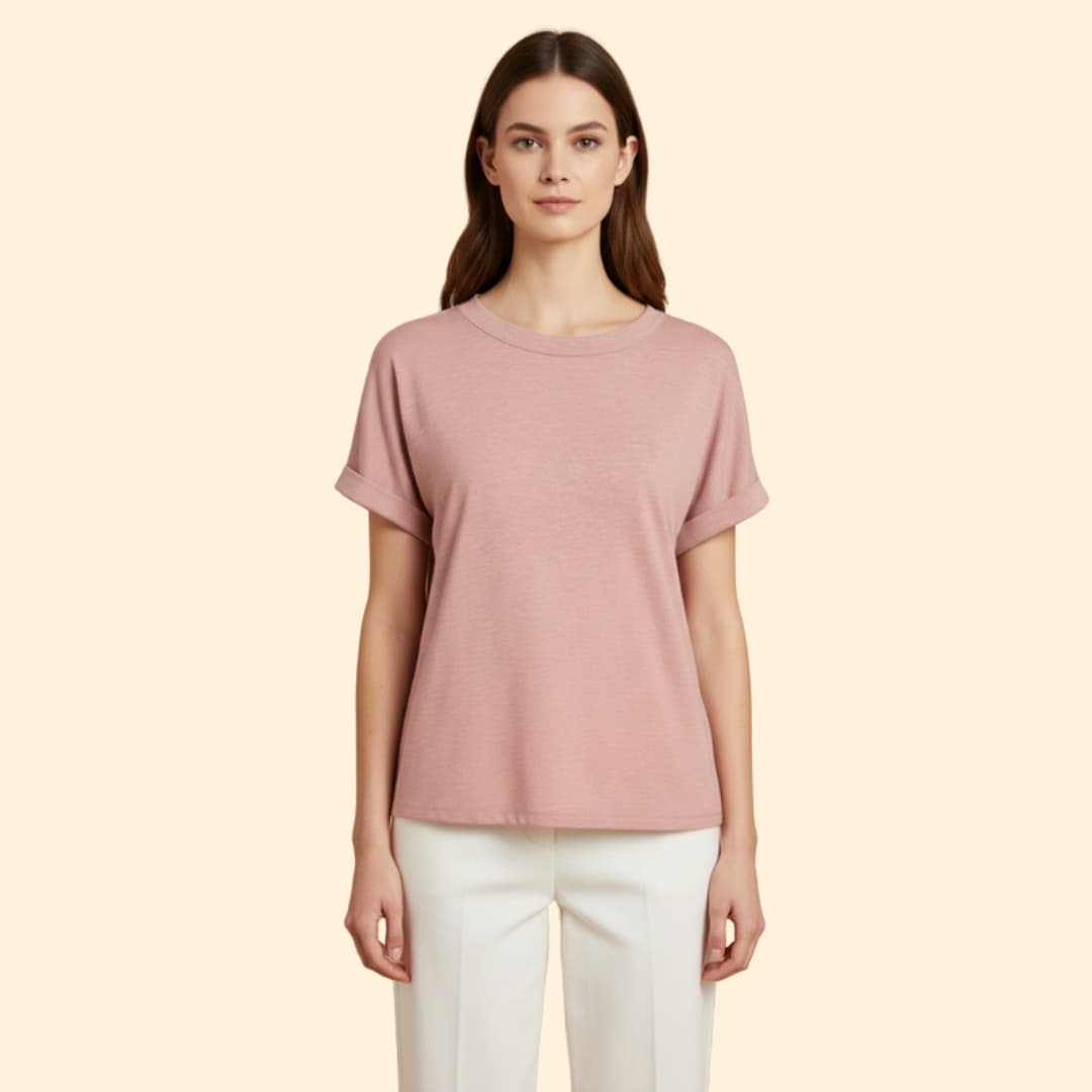 Women’s Oversized T-shirt with Rolled Sleeves