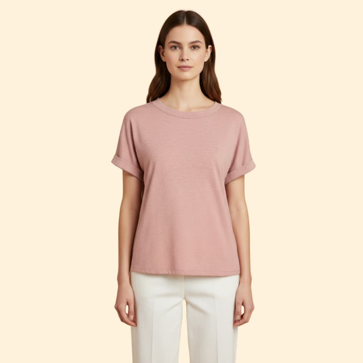 Women’s Oversized T-shirt with Rolled Sleeves