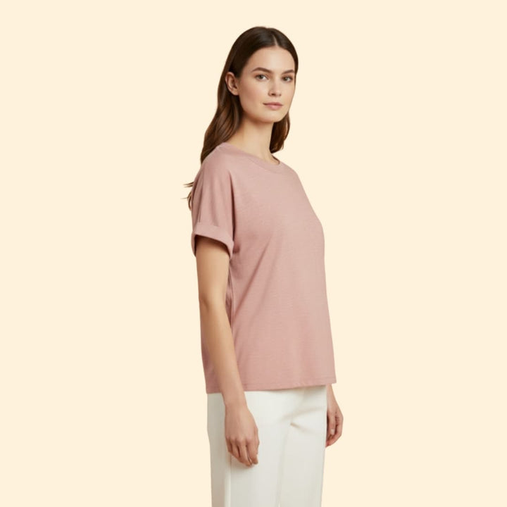 Women’s Oversized T-shirt with Rolled Sleeves