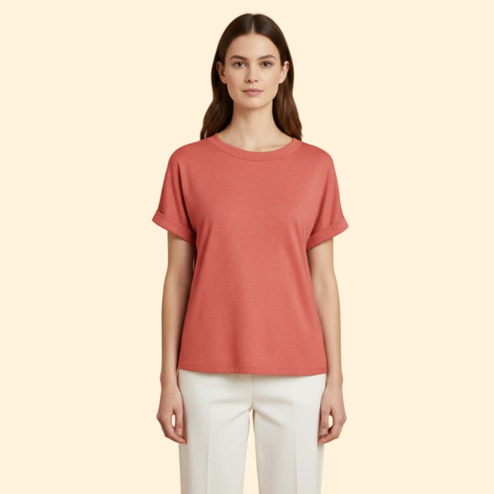 Women’s Oversized T-shirt with Rolled Sleeves