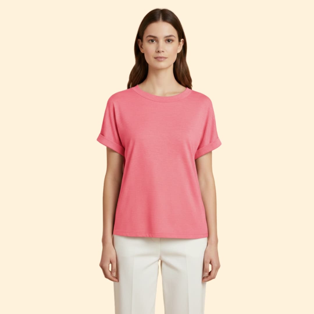 Women’s Oversized T-shirt with Rolled Sleeves