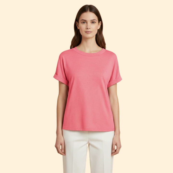 Women’s Oversized T-shirt with Rolled Sleeves