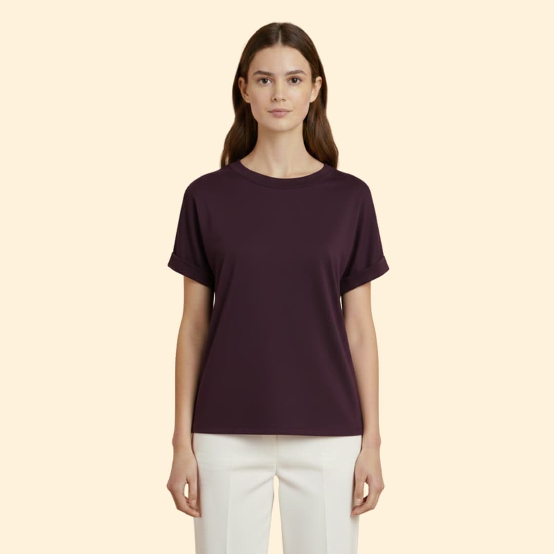 Women’s Oversized T-shirt with Rolled Sleeves