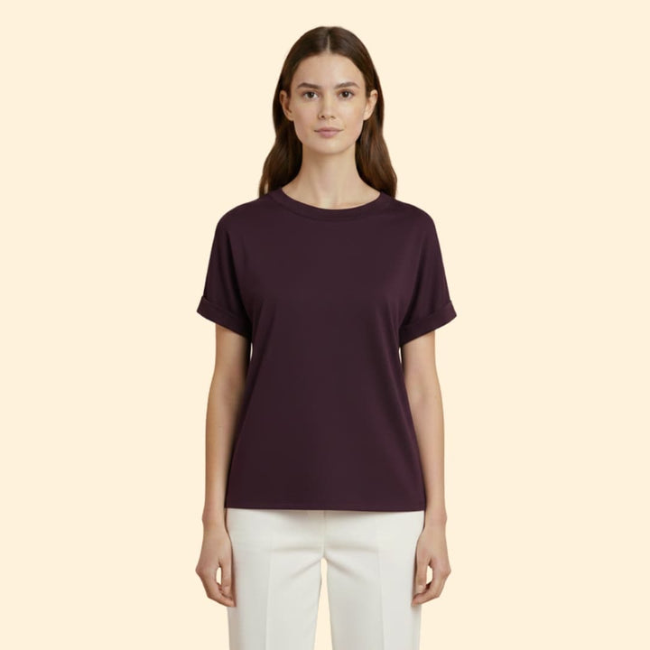 Women’s Oversized T-shirt with Rolled Sleeves