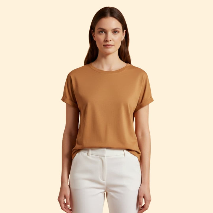 Women’s Oversized T-shirt with Rolled Sleeves