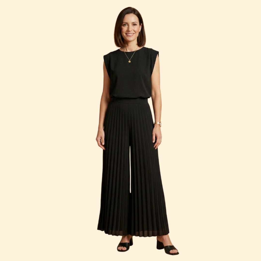 Women’s Pant Set with Padded Shoulder Top