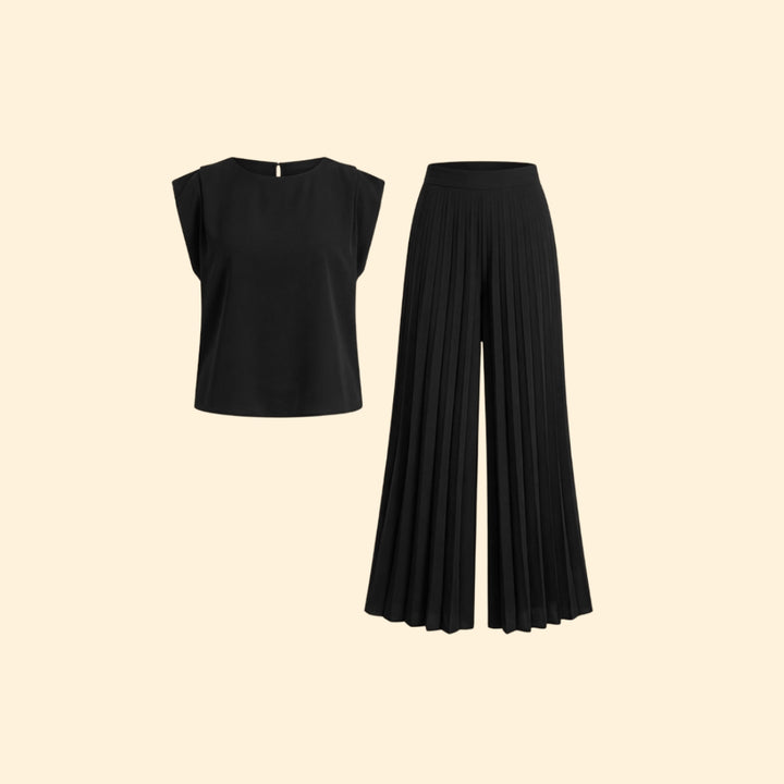 Women’s Pant Set with Padded Shoulder Top