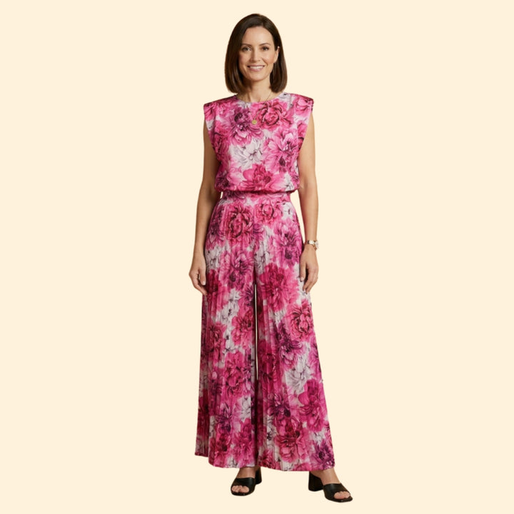 Women’s Pant Set with Padded Shoulder Top