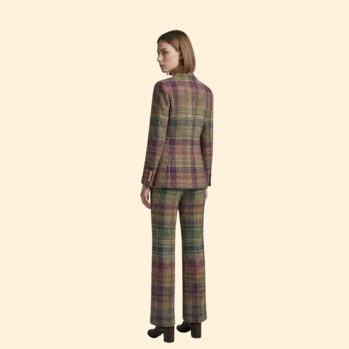 Formal Occasion Suit with Double-Breasted and Wide-Leg Pants