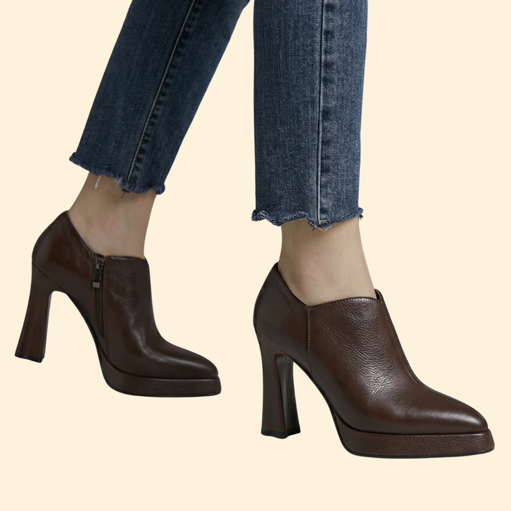 Women’s Patent Leather Pumps with Ankle Strap