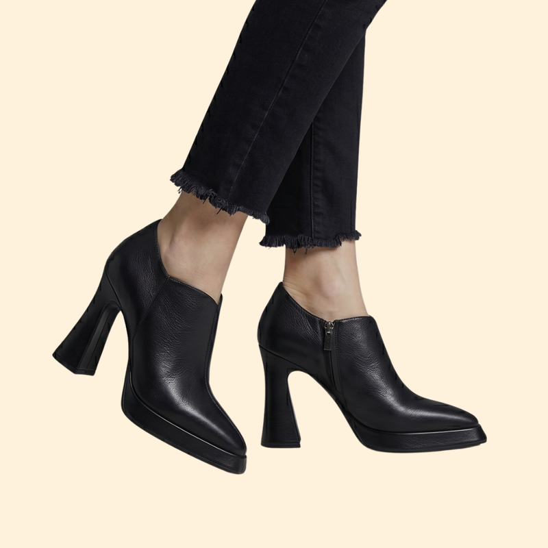 Women’s Patent Leather Pumps with Ankle Strap