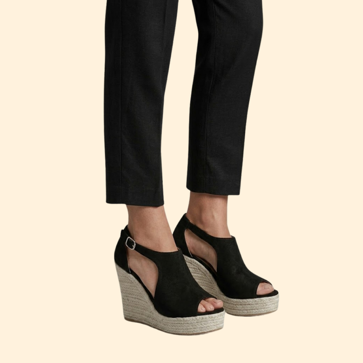 Women's Peep Toe Heels with Cutouts