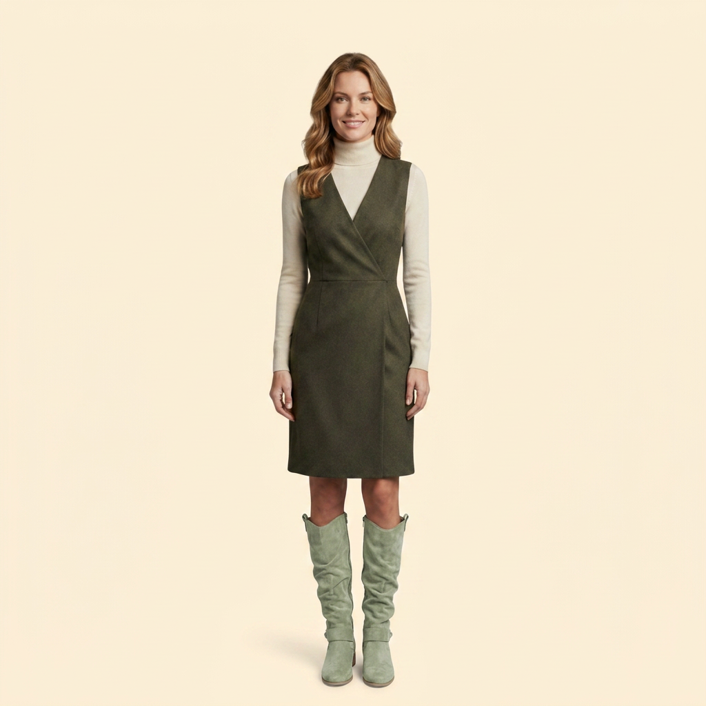 Women’s Perforated Knee-High Boots with Buckle