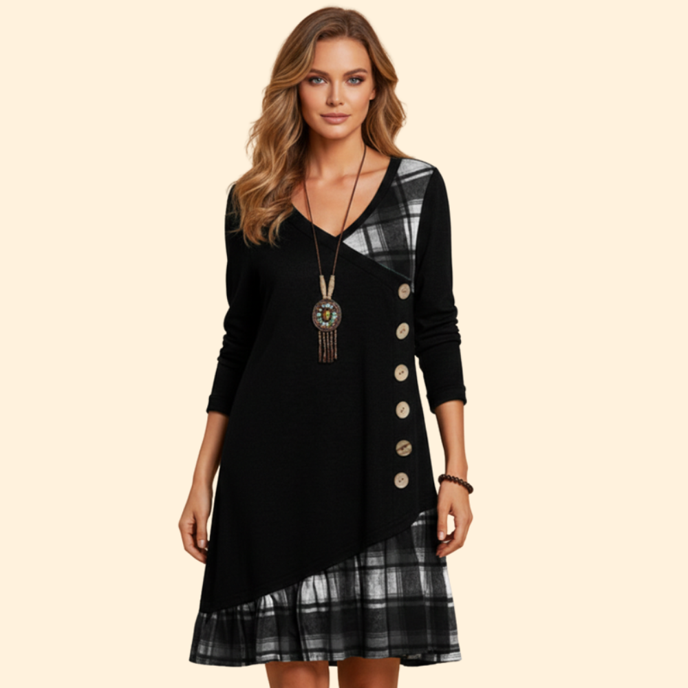 Women’s Plaid Long-Sleeve Dress