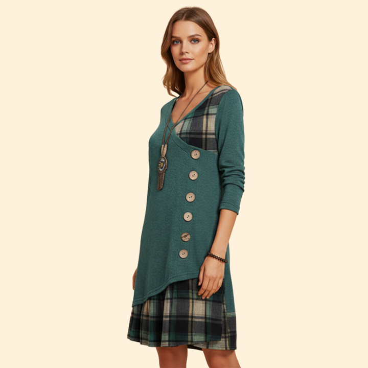 Women’s Plaid Long-Sleeve Dress