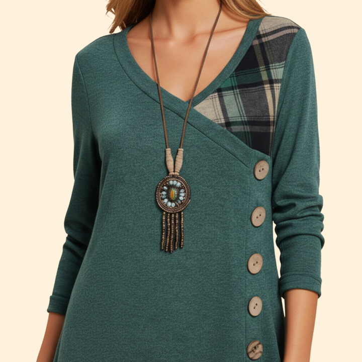 Women’s Plaid Long-Sleeve Dress