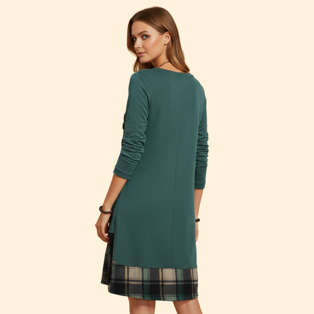 Women’s Plaid Long-Sleeve Dress