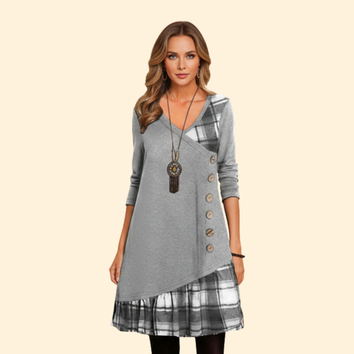 Women’s Plaid Long-Sleeve Dress