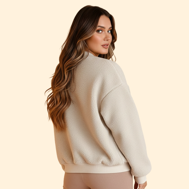Women’s Solid Bomber Jacket with Front Zip Closure