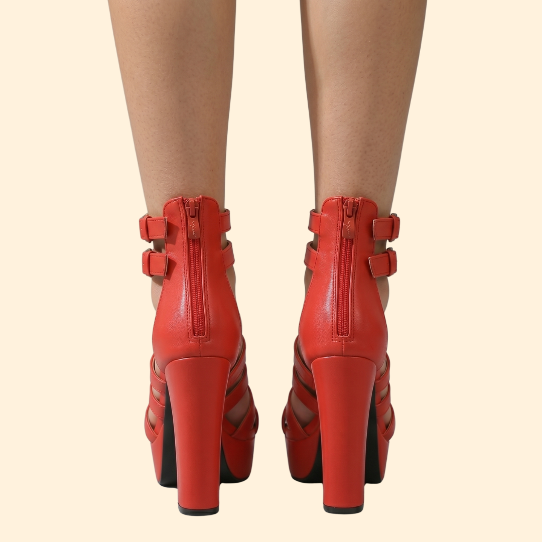 Women's Platform High-Heel with Straps