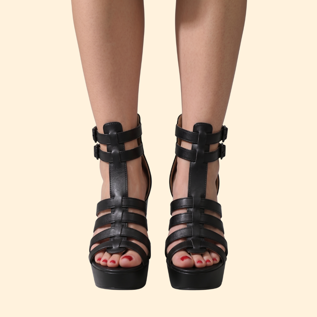 Women's Platform High-Heel with Straps