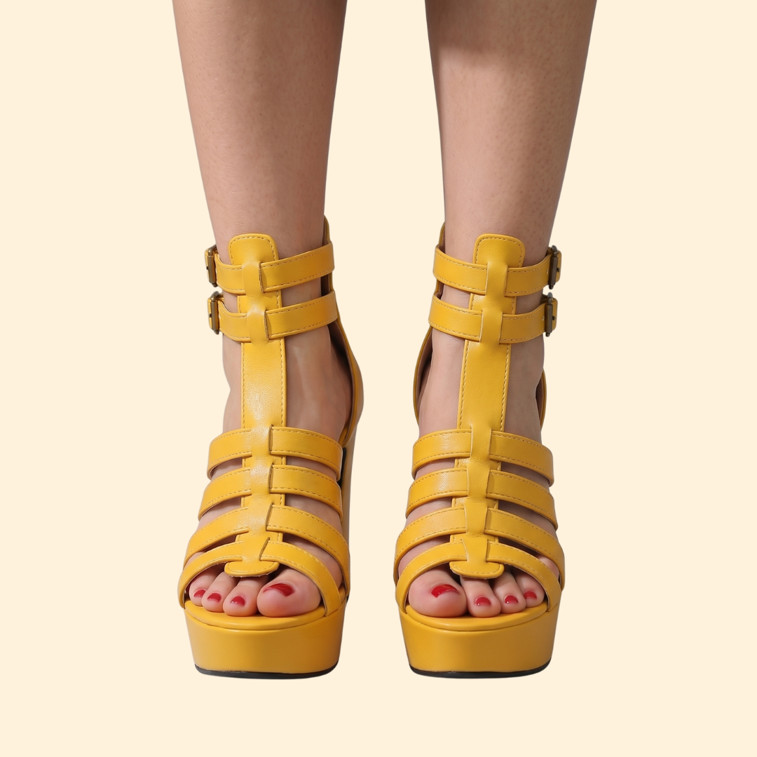 Women's Platform High-Heel with Straps