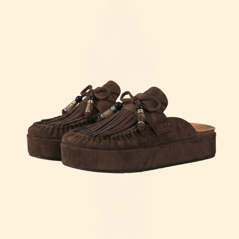 Women’s Platform Mules with Tassels