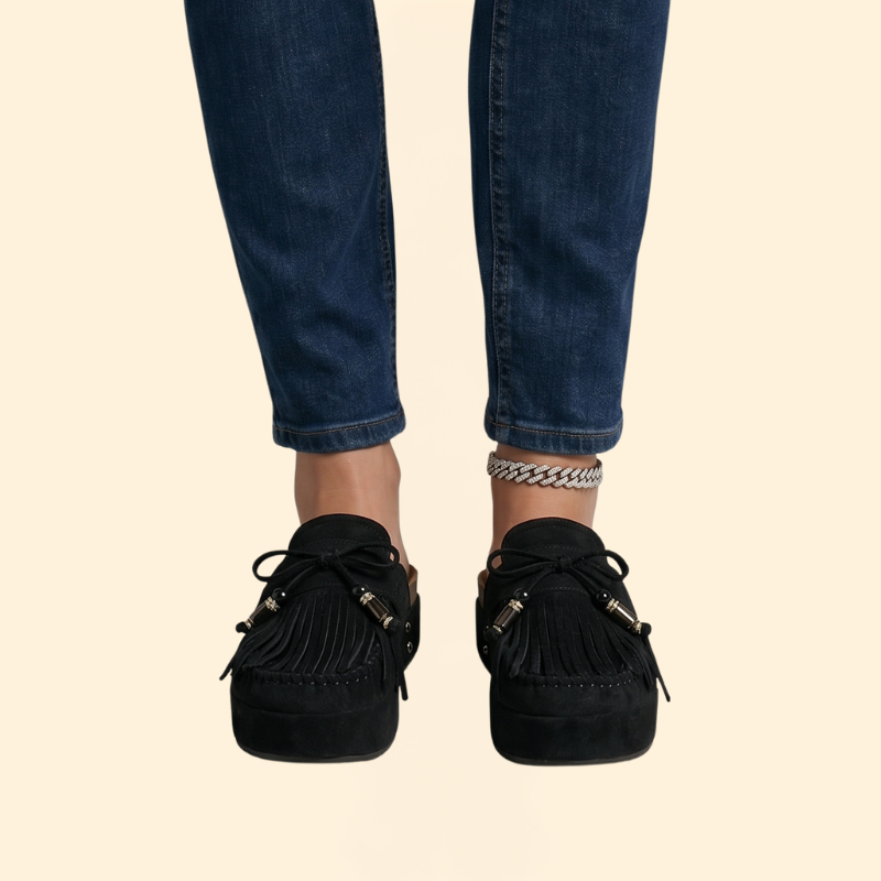 Women’s Platform Mules with Tassels