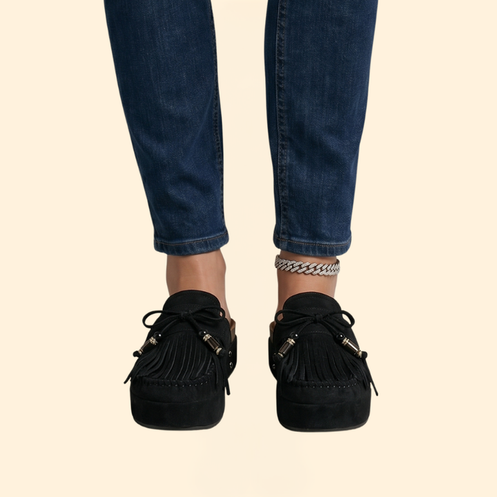 Women’s Platform Mules with Tassels