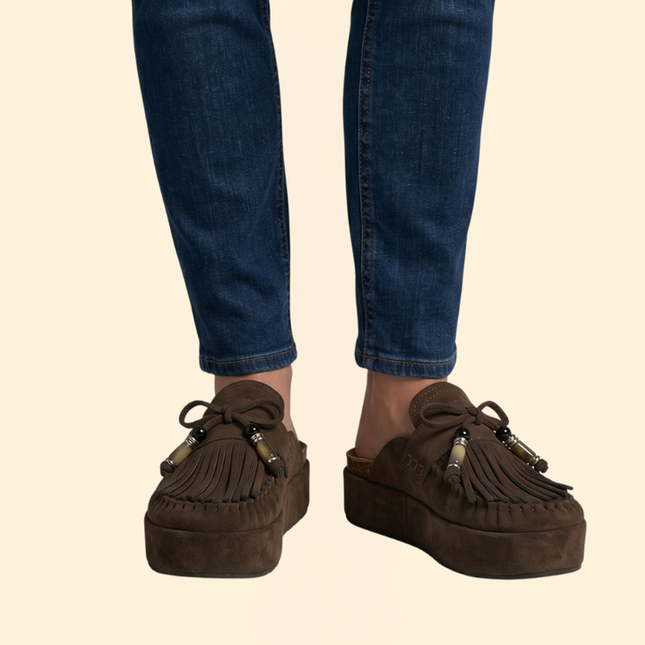 Women’s Platform Mules with Tassels