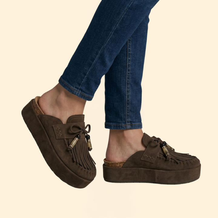 Women’s Platform Mules with Tassels